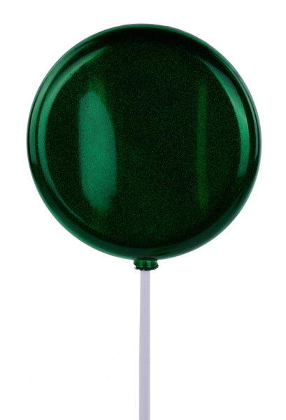 200MM GLITTER LOLLIPOP W/STICK, 19"OAL EMERALD GREEN
