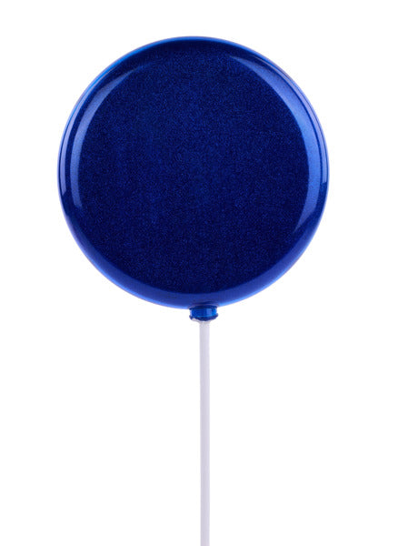 200MM GLITTER LOLLIPOP W/STICK, 19"OAL ROYAL BLUE