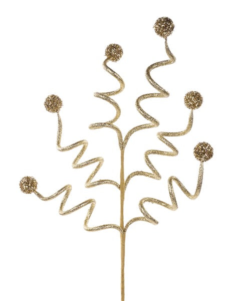 28"L GLITTER BALL SPRAY GOLD