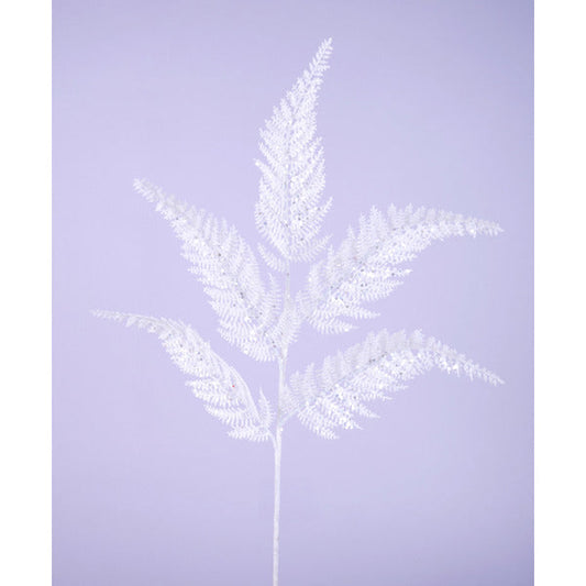 24"L FERN LEAF SPRAY WHITE