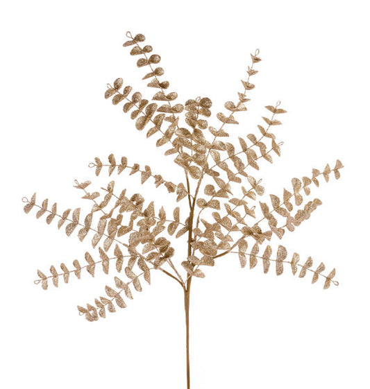 27"L GLITTER EVA EUCALYPTUS SPRAY CHAMPAGNE