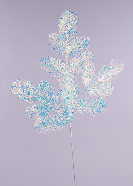 26.5"L GLITTER FERN SPRAY IRIDESCENT