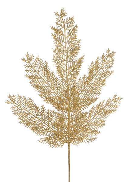 29"L GLITTER FERN SPRAY GOLD