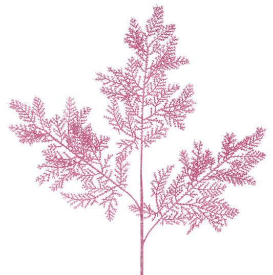23"L GLITTER FERN SPRAY PINK