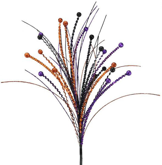 27"L LASER SEQUIN/GLITTER BALL SPRAY PURPLE/BLACK/ORANGE