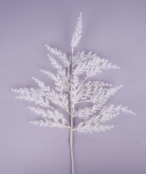 30.5"OAL WHITE GLITTER CEDAR SPRAY WHITE