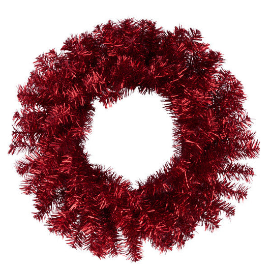 20" METALLIC WREATH RED
