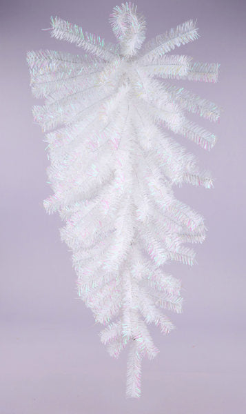 36" METALLIC TEARDROP, IRIDESCENT WHITE