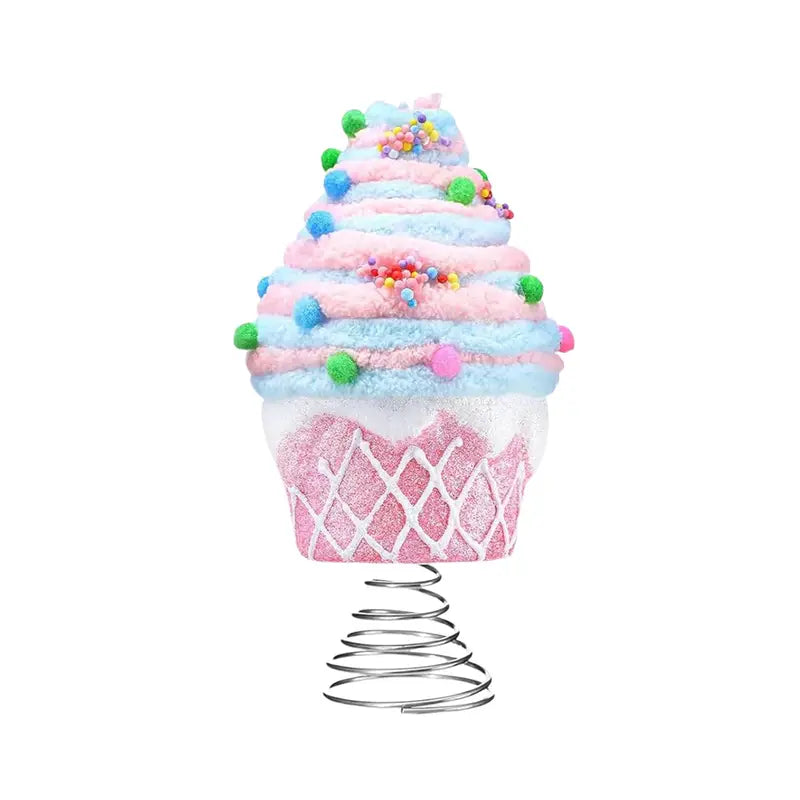 Santa's Sweet Shoppe Collection - 8"  Cupcake Christmas Tree Topper