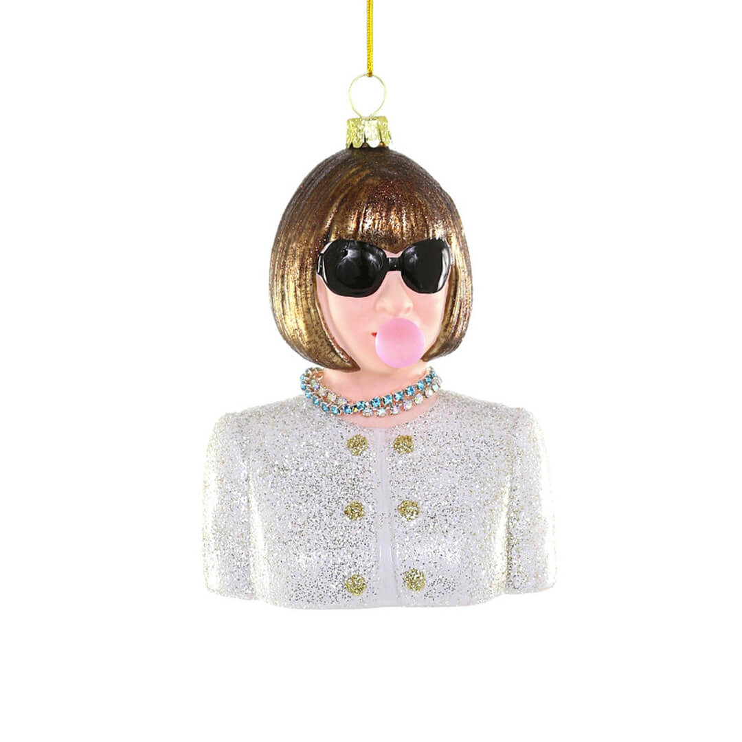 Anna Wintour with Bubble Ornament 5"