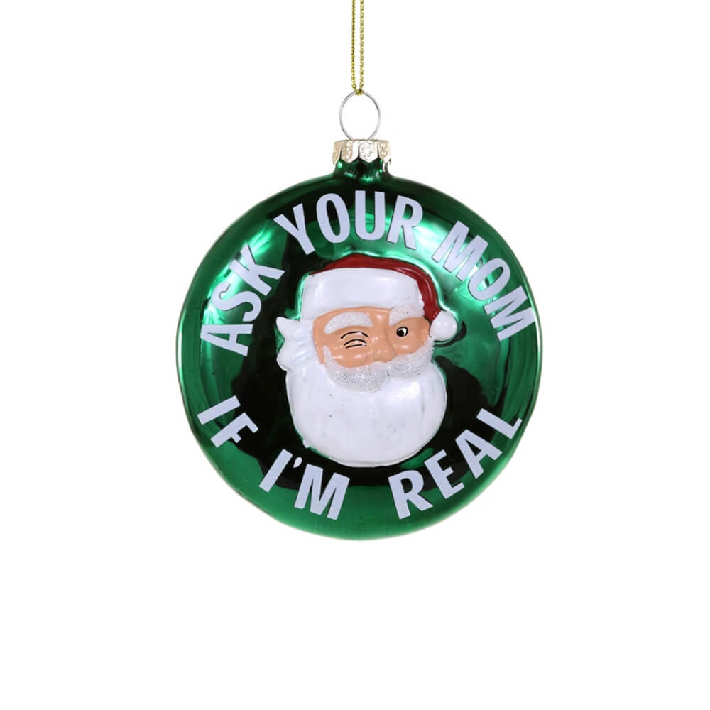 Winking Santa Ornament 5"