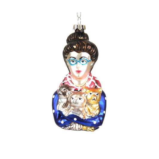 Cat Lady Ornament 4.5"