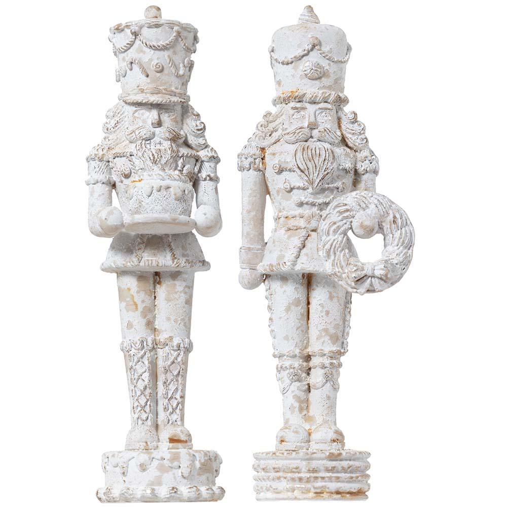 Royal Court Collection - 10" Nutcracker (SET OF 2) -  White Antique