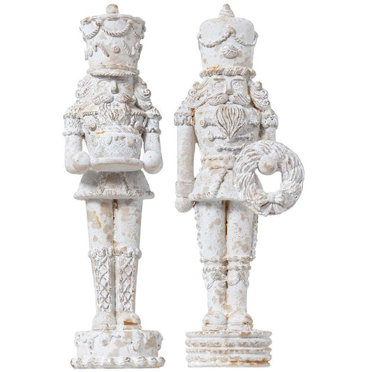 Royal Court Collection - 10" Nutcracker (SET OF 2) -  White Antique