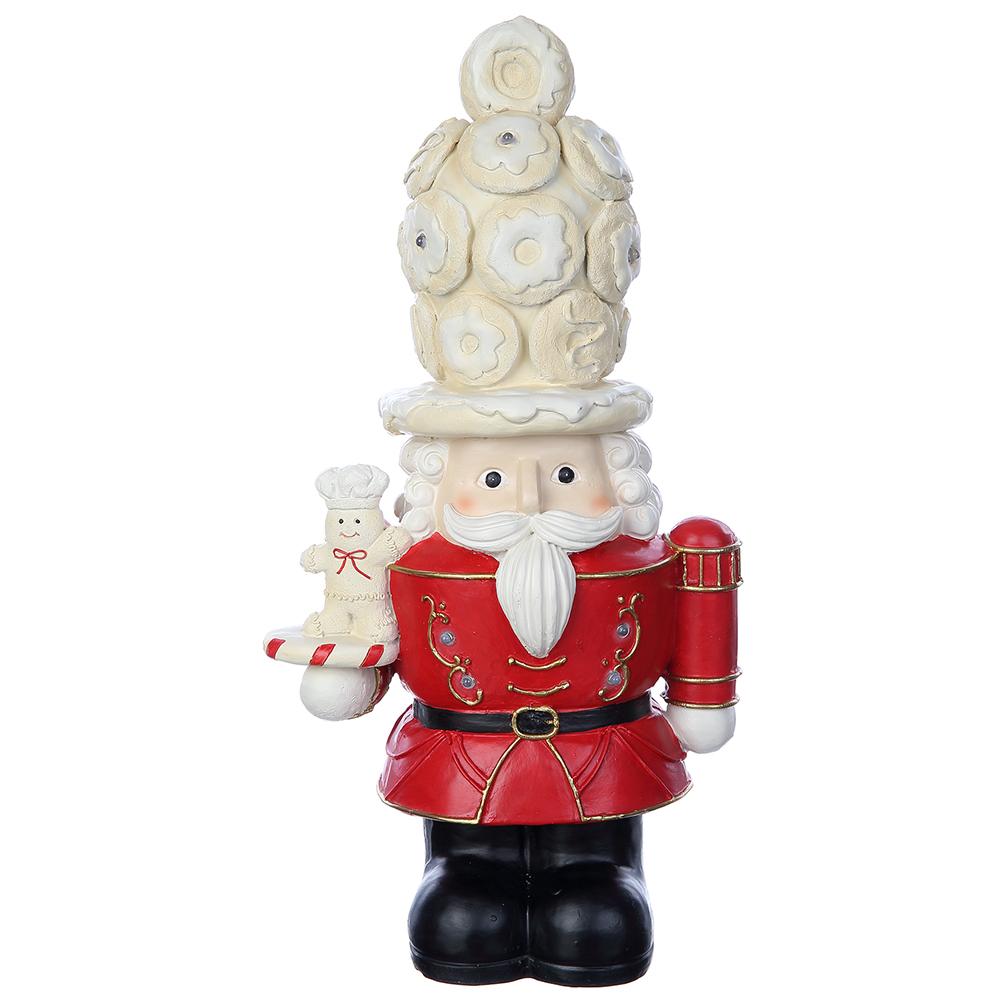 Christmas Carousel Collection - 16.5" Battery Operated Nutcracker Santa Red White