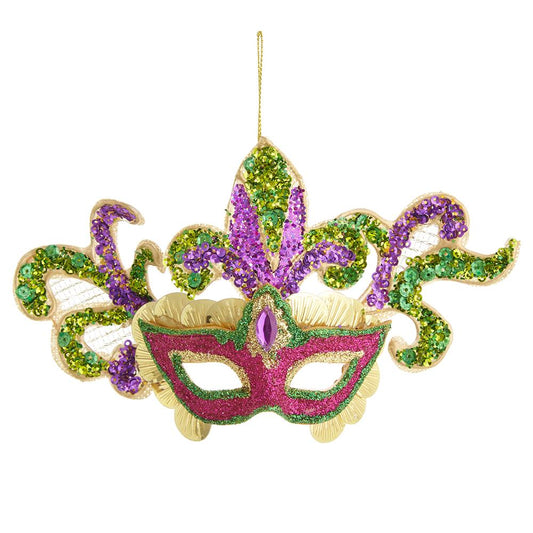 Mardi Gras - 	7.25" Sequin Mask Ornament