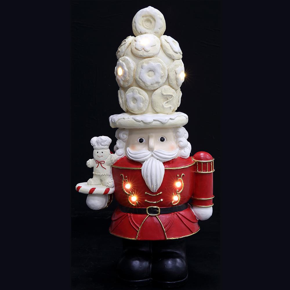 Christmas Carousel Collection - 16.5" Battery Operated Nutcracker Santa Red White