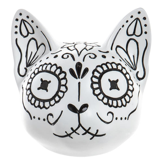 6.75" Resin Halloween Cat Head