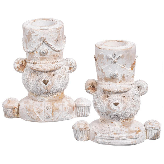 Royal Court Collection - 3.5" Bear Taper Candleholder (SET OF 2)
