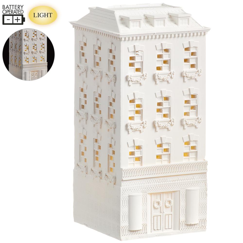 Royal Court Collection - 9" Battery Operated Fifth Avenue Masion With Light