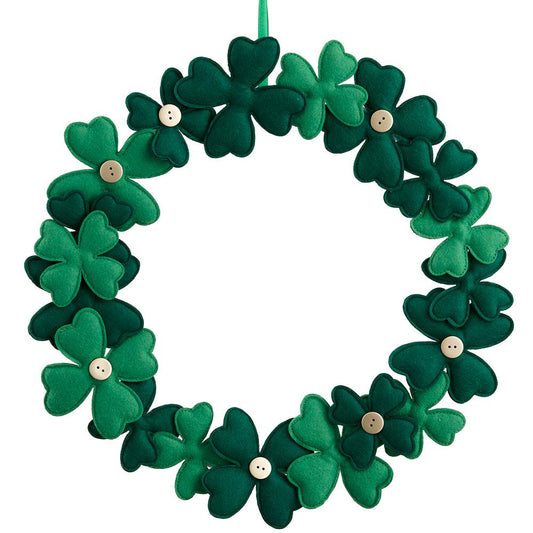 St Patricks Day - 17" Clover Wreath
