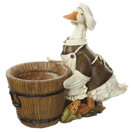 8.5" Resin Fall Mrs. Harvest Duck