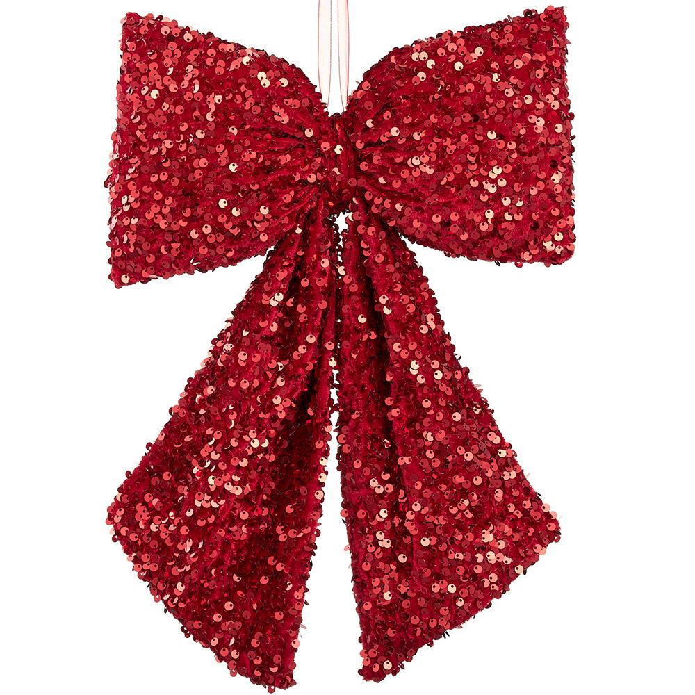 Cupids Valentine - 10"Wx15"L Red Sequin Bow