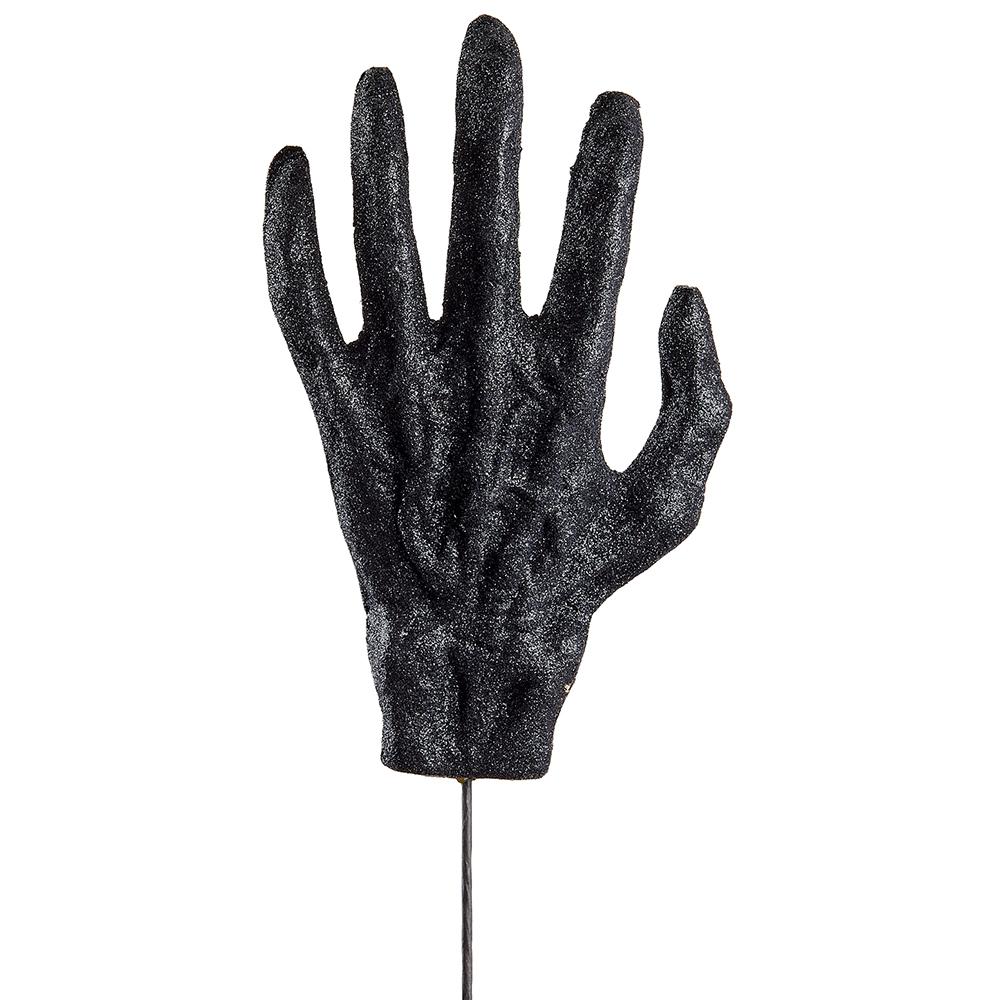 15.25" Halloween Glittered Skeleton Hand Pick