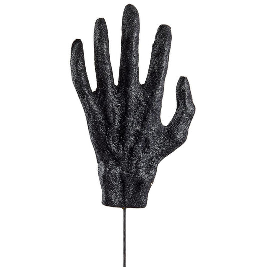 15.25" Halloween Glittered Skeleton Hand Pick