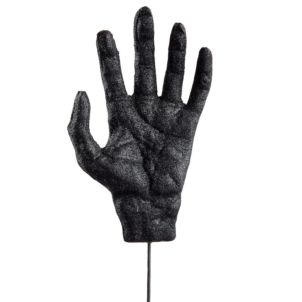 15.25" Halloween Glittered Skeleton Hand Pick