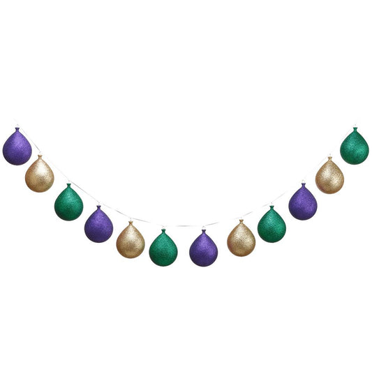 Mardi Gras - 6FT Glittered Balloon Garland