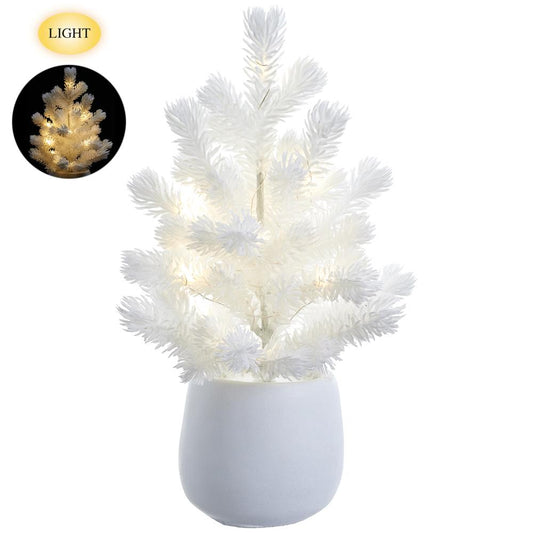 Candy Cane Lane - 11" Pine Tree in Cement Pot