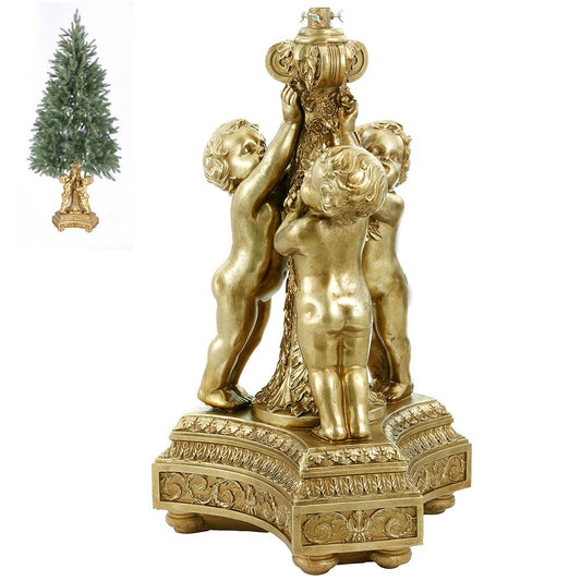 Royal Court Collection - 39" Cherub Tree Stand - Gold