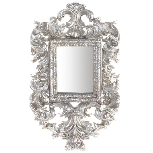 24.4" Baroque Wall Mirror  Antique Silver