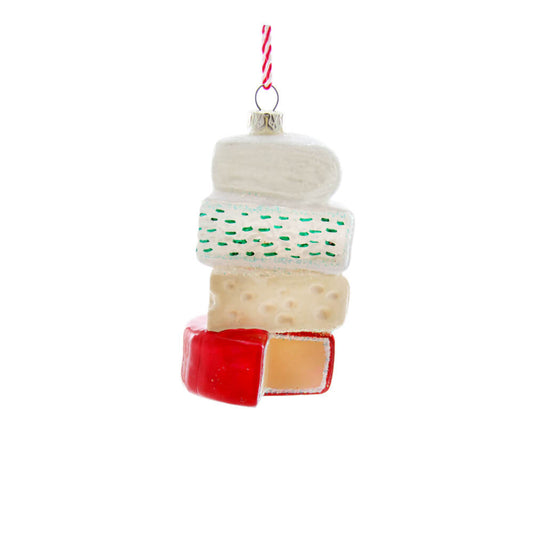 Cheese Stack Glass Ornament 4"