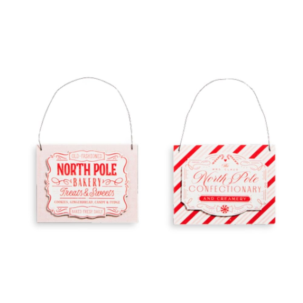 Set of 2 North Pole Bakery & Confectionary Ornaments