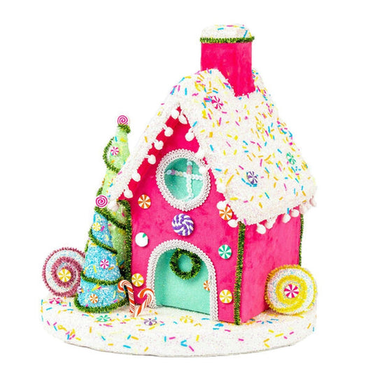 December Diamonds Candy Land 13" Pink Candy House.