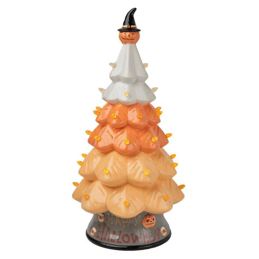 December Diamonds Candy Corn Halloween 14" Candy Corn Tree With Led Lights.