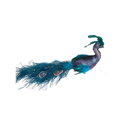 December Diamonds 16-inch Peacock with Feather Tail Figurine