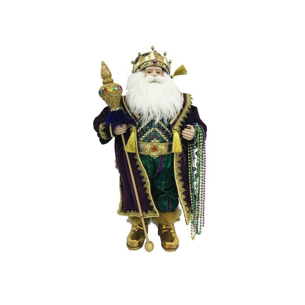 December Diamonds 24-inch Mardi Gras Santa Figurine