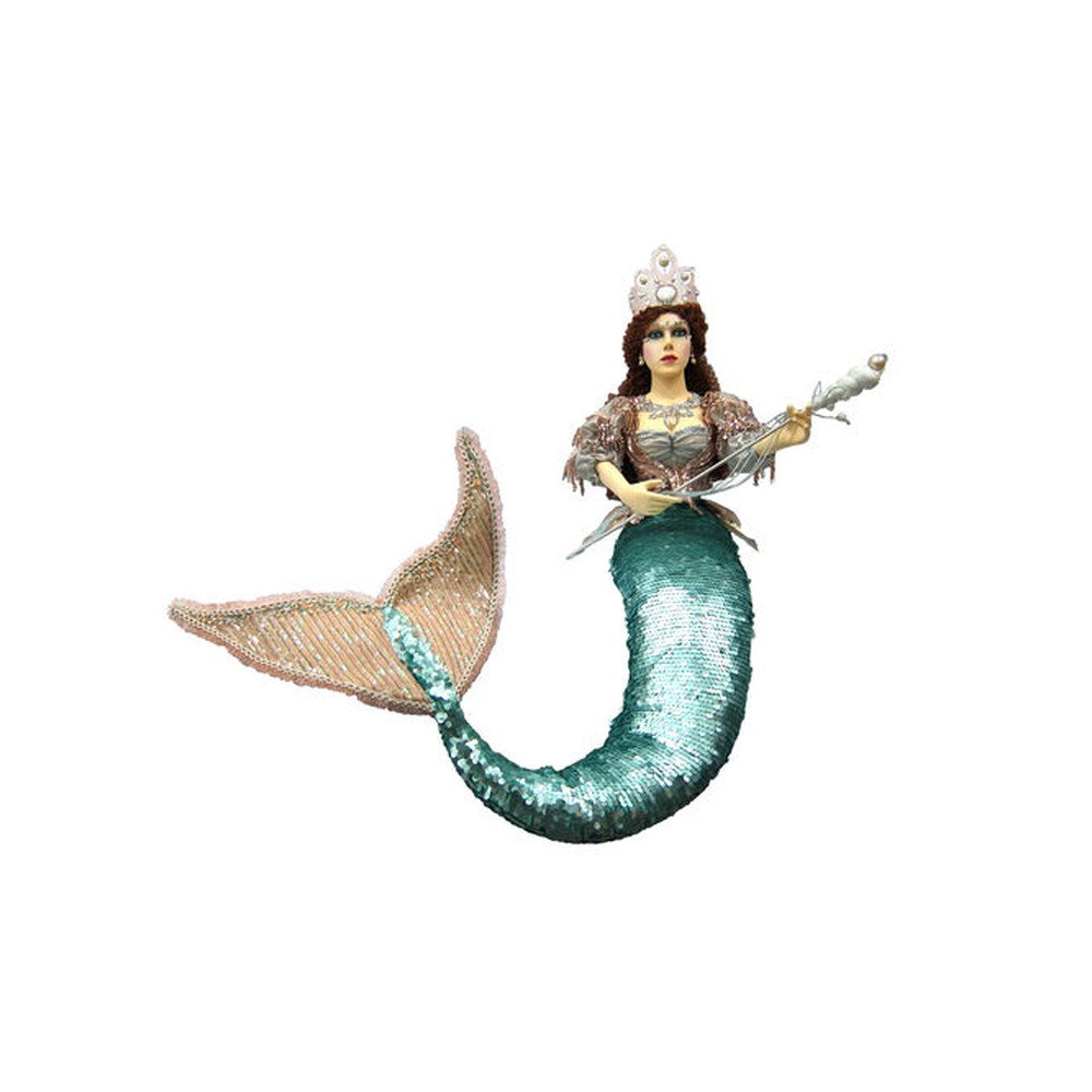 December Diamonds 3-foot Tall Teal Mermaid Queen Figurine