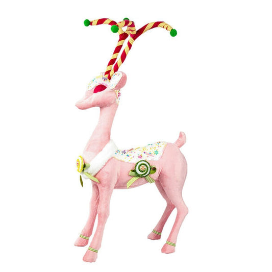 December Diamonds Candy Land 30" Pink Candy Deer With Stripe Antlers.