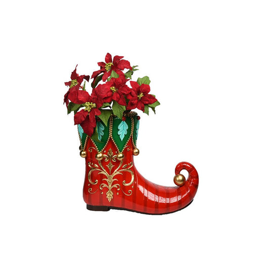 Christmas Carousel Collection 30" Elf Shoe Planter Figurine