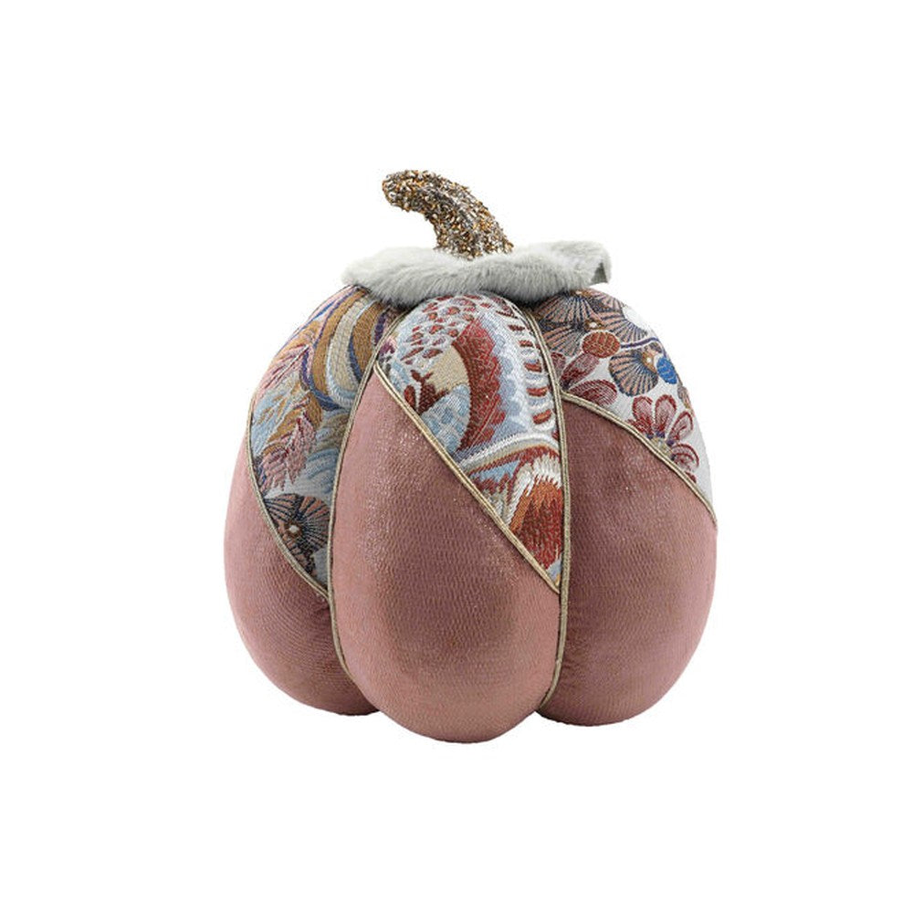 December Diamonds Fur Trim Pink Pumpkin Figurine