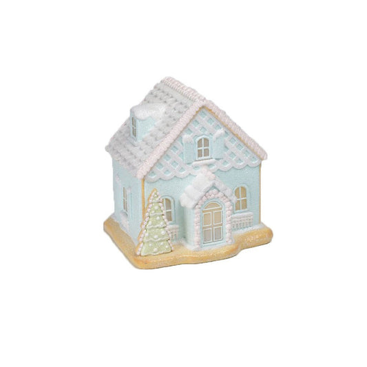 December Diamonds LED Blue House Figurine