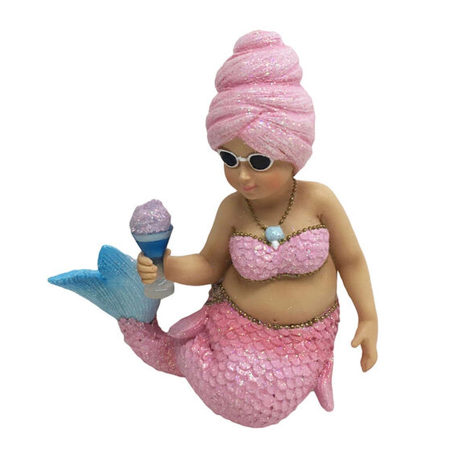 December Diamonds Miss Cotton Candy Pink Mermaid Christmas Ornament.