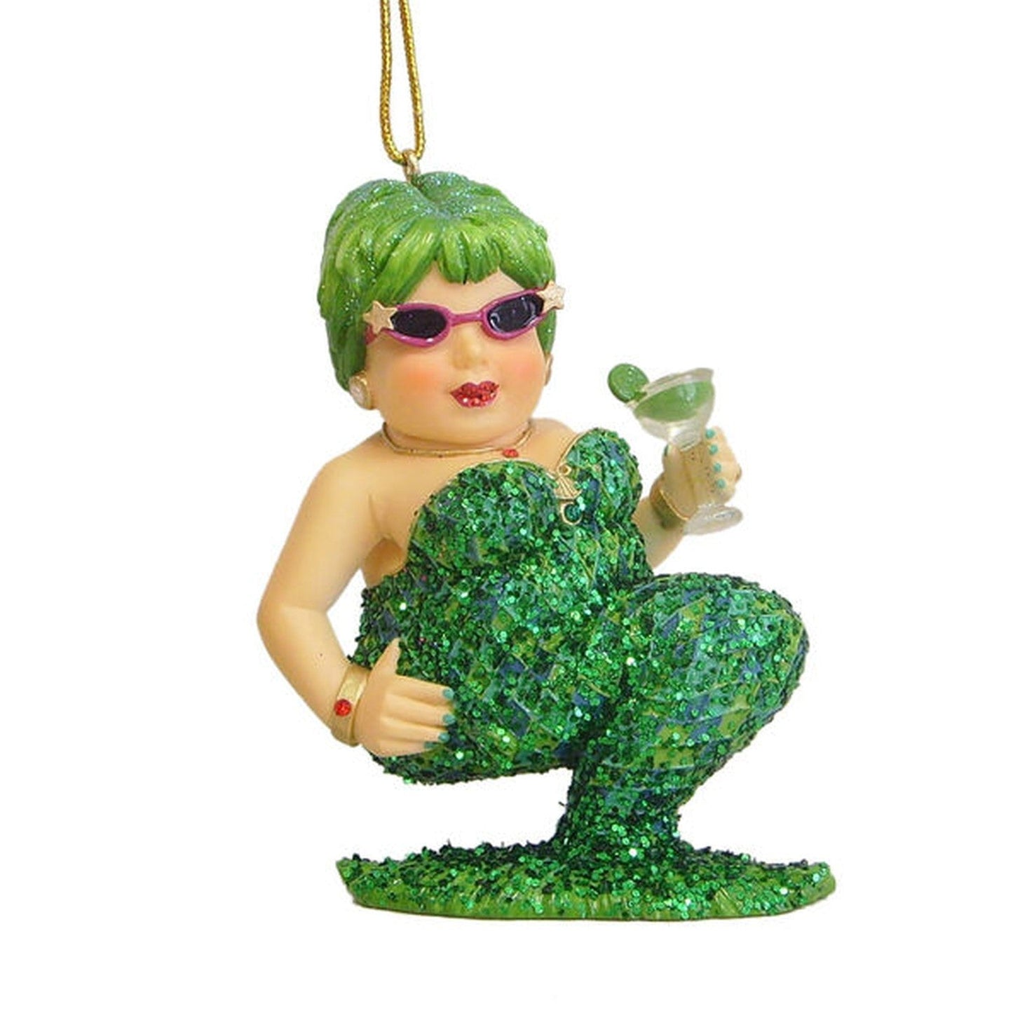 December Diamonds Miss Margarita III Green Mermaids Christmas Ornament.