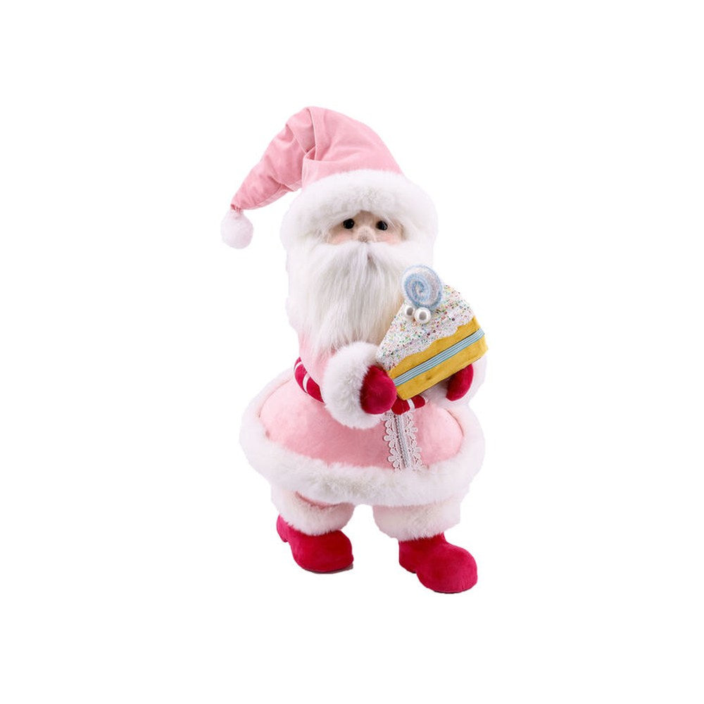 December Diamonds Pink Candy Santa Figurine