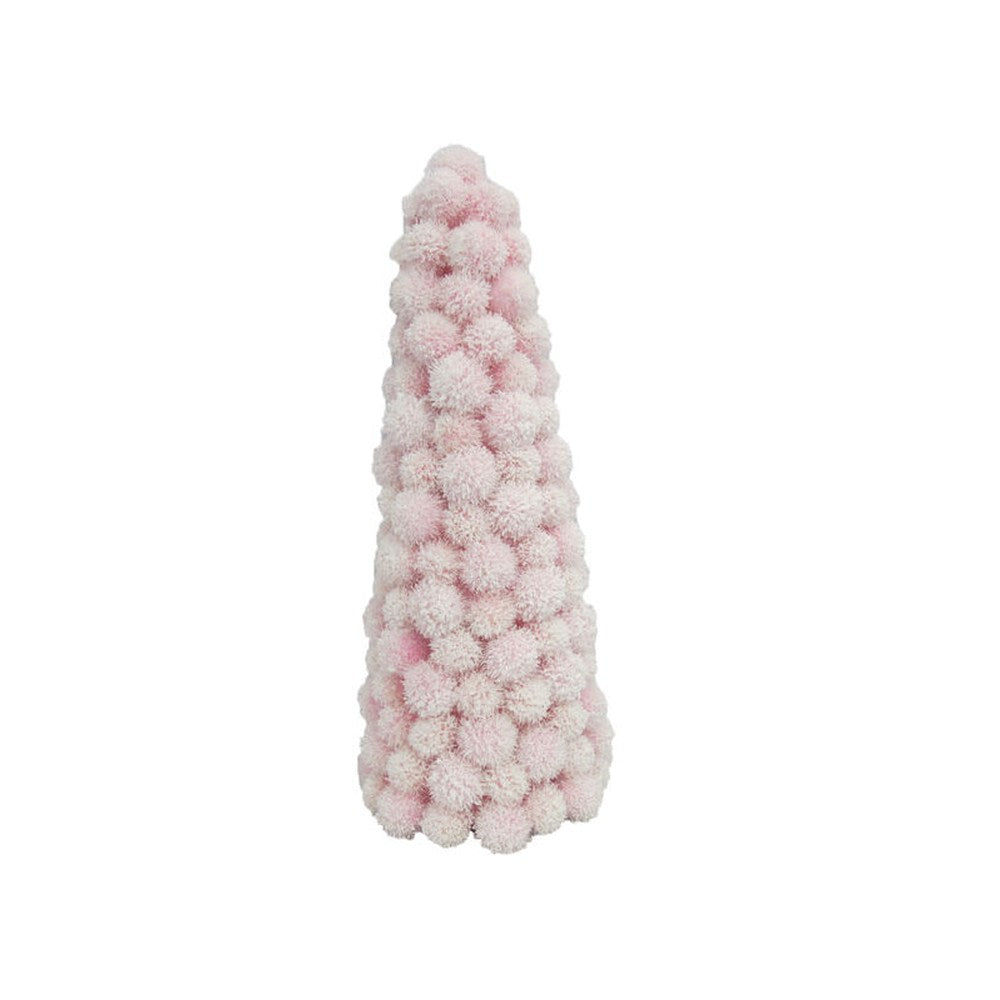 December Diamonds Pink Pom Pom Tree Figurine