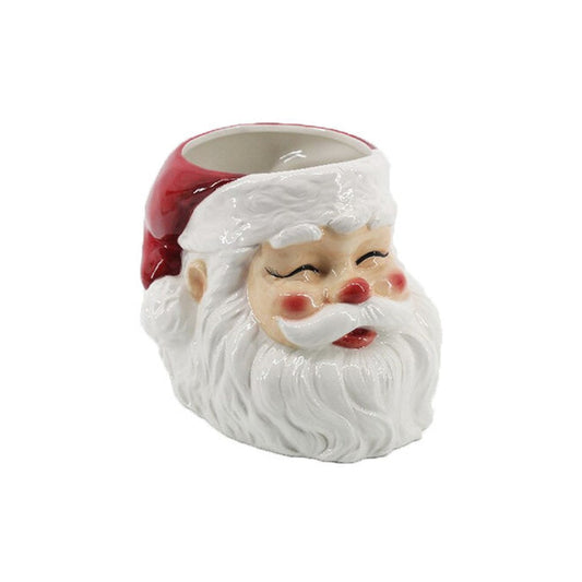 December Diamonds Christmas Carousel Santa Head Vase Figurine